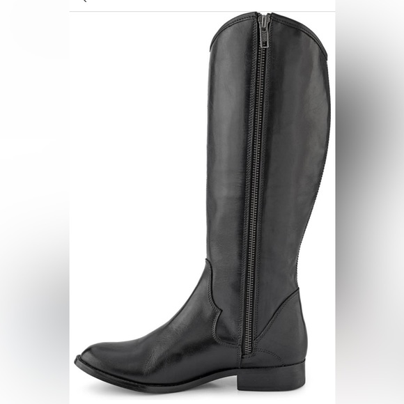 NIB Frye Marissa Medallion Inside Zip Tall Black Leather Riding Boot - Size 9 - Picture 2 of 16